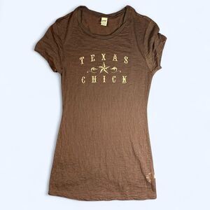 Kavio Women's Brown "Texas Chick" Tee!! Size small